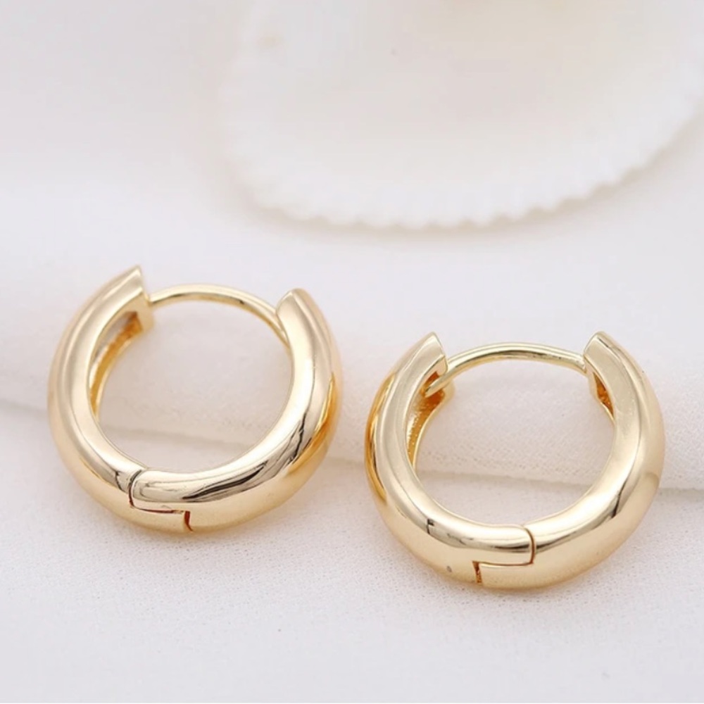 NWT 18k GOLD PLATED SMALL HOOP EARRINGS